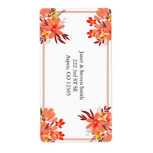 Fall Floral Wedding Personalized Orange Gold