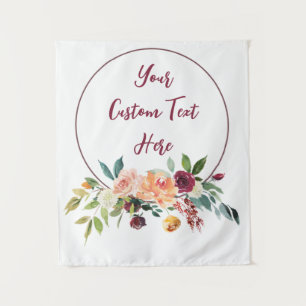 Fall Floral Wedding Photo Booth Backdrop Fun Prop Tapestry