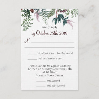 Fall Floral Wedding RSVP Invitation