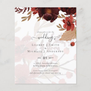 Fall Floral Wedding Suite Terracotta Burgundy Red Flyer