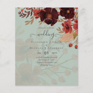 Fall Floral Wedding Terracotta Burgundy Red Flyer