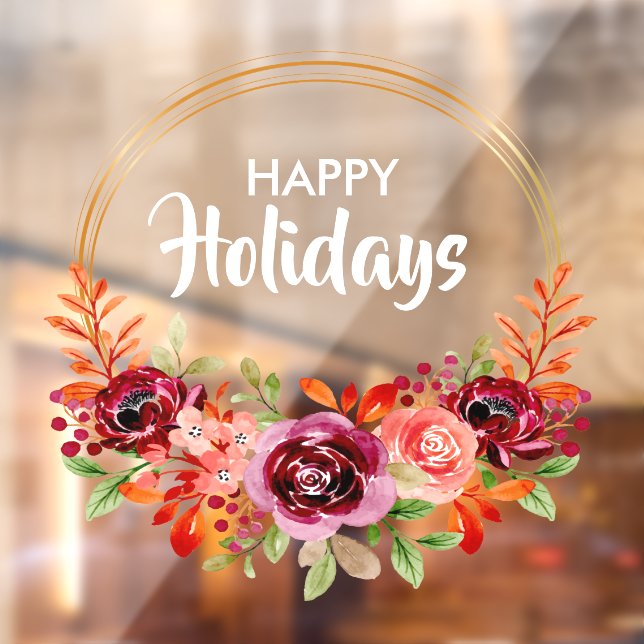 Fall Floral Wreath Window Cling (Sheet 2)