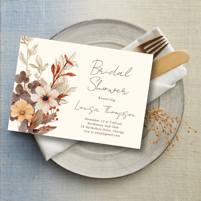 Fall Florals Bridal Shower Invitation (Creator Uploaded)