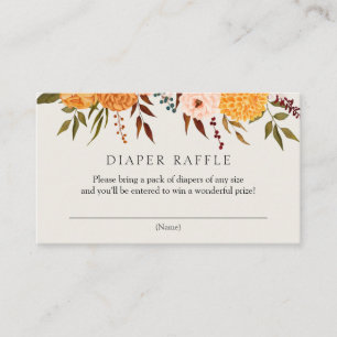 Fall Florals Mums Diaper Raffle Enclosure Card