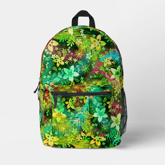 Fall Flower Bouquet - Edelweiss Flower Feathers Printed Backpack (Front)