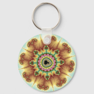 Fall Flower - Fractal Art Keychain
