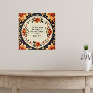 Fall Flower Frame Bible Verses  Poster