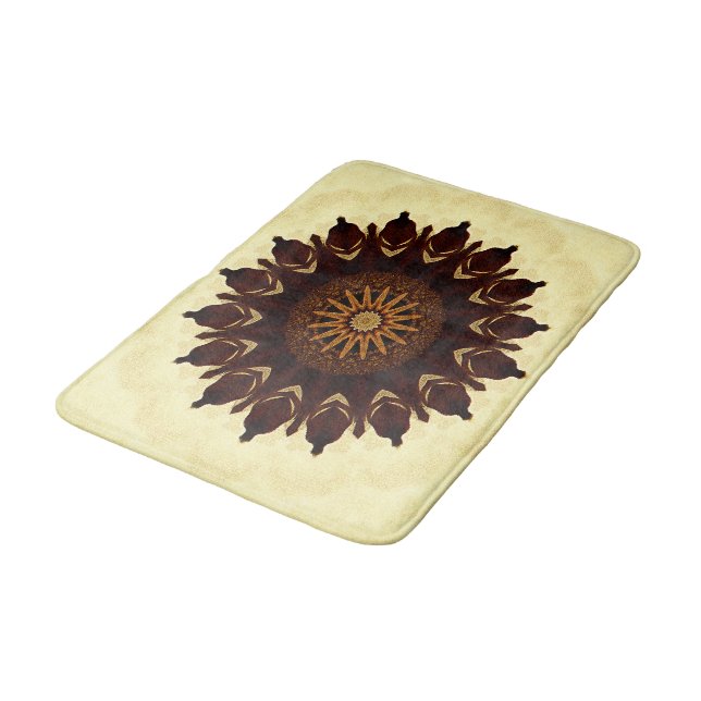 Fall Flower Mandala...... Bath Mat (Angled)