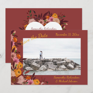 Fall Flower Photo  Save The Date