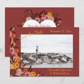 Fall Flower Photo  Save The Date