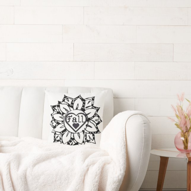 fall flower throw pillow (Couch)