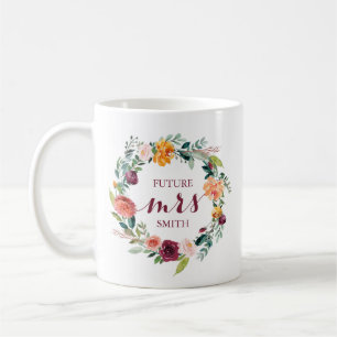 Fall Flower Wedding Planning Mrs Coffee Mug Orange