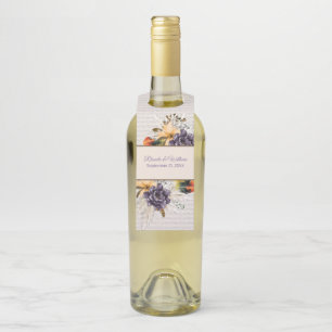 Fall Flowers and Pampas Grass Wedding Bottle Tag