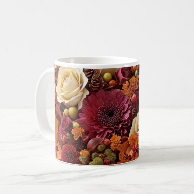 Fall Flowers Coffee Mug (Front Left)