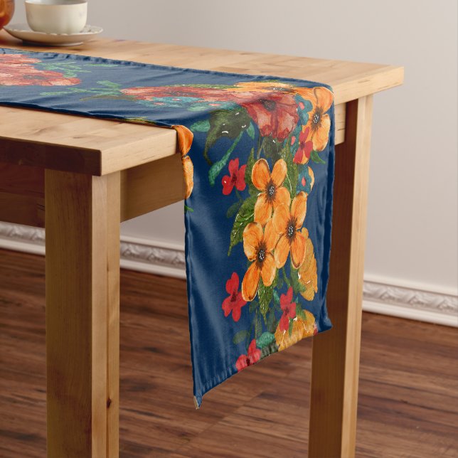 Fall Flowers Customizable Table Runner (In Situ)