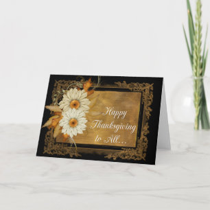 Fall Flowers Design 1 - Happy Thanksgiving Card