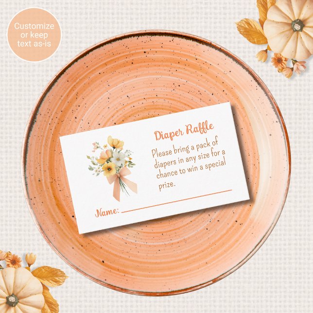 Fall Flowers Diaper Raffle Enclosure Card (Creator Uploaded)