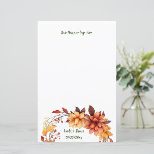 Fall Flowers Personalized Stationery