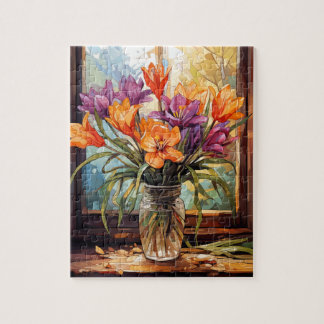 Fall Flowers Saffron Crocus Puzzle 110 Pcs. 8"x10"