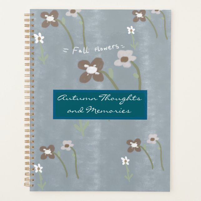 Fall Flowers Watercolor Autumn Notebook Planner (Front)