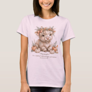 Fall Fluffy Girl Cow Shirt-Boho Pumpkins-For Her T-Shirt