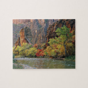 Fall foliage along Virgin River near gateway to Jigsaw Puzzle