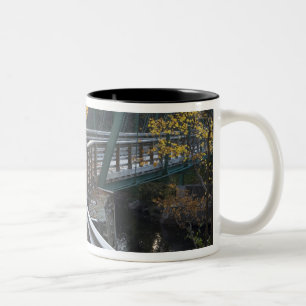 Fall foliage and a bridge over the Millers Two-Tone Coffee Mug