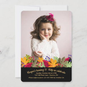 Fall Foliage and Berries Photo Invitation