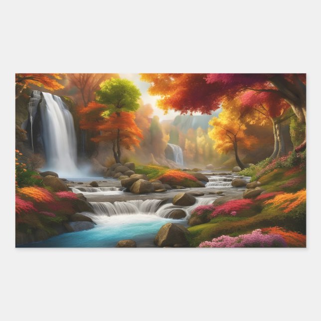Fall foliage at the waterfall sticker (Front)