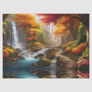 Fall foliage at the waterfall tissue paper