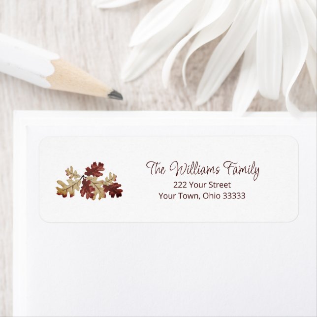 Fall Foliage Autumn Botanical Return Address (Insitu)