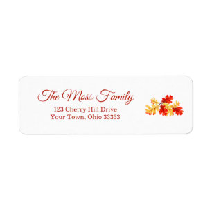 Fall Foliage Autumn Harvest Return Address