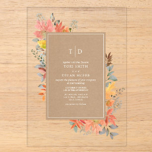 Fall Foliage Autumn Leaves Fall Wedding Invitation