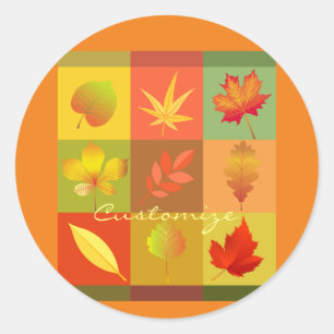Fall Foliage Autumn Leaves Thunder_Cove Classic Round Sticker
