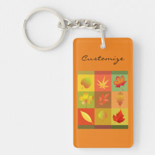 Fall Foliage Autumn Leaves Thunder_Cove Keychain