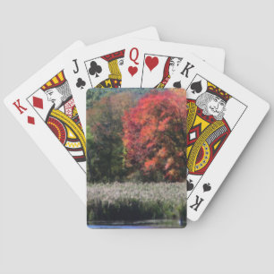Fall Foliage Bordering A Marsh Nature Playing Cards