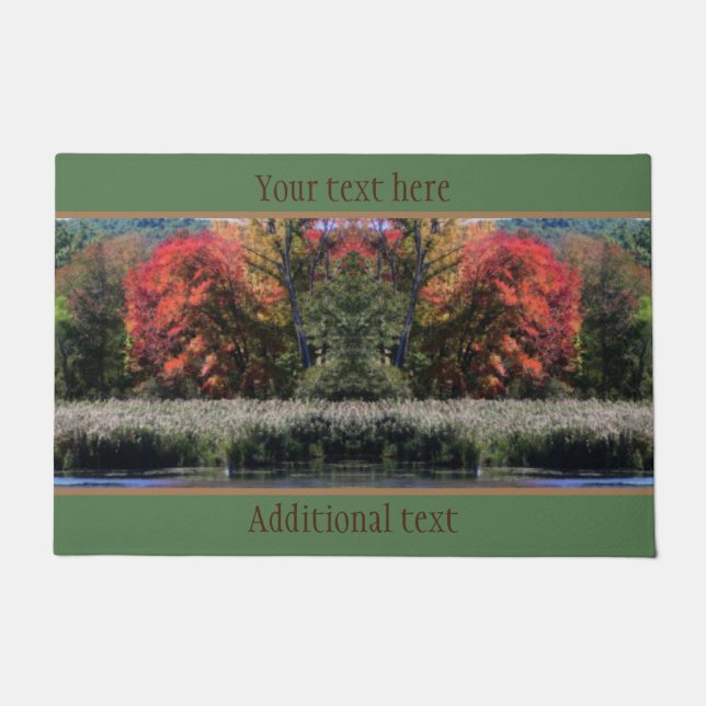Fall Foliage Bordering A Marsh Personalized Doormat (Front)