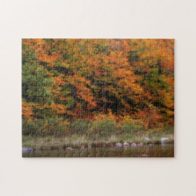 Fall Foliage Bordering River  Jigsaw Puzzle (Horizontal)