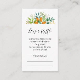 Fall Foliage Bouquet Baby Shower Diaper Raffle Enclosure Card