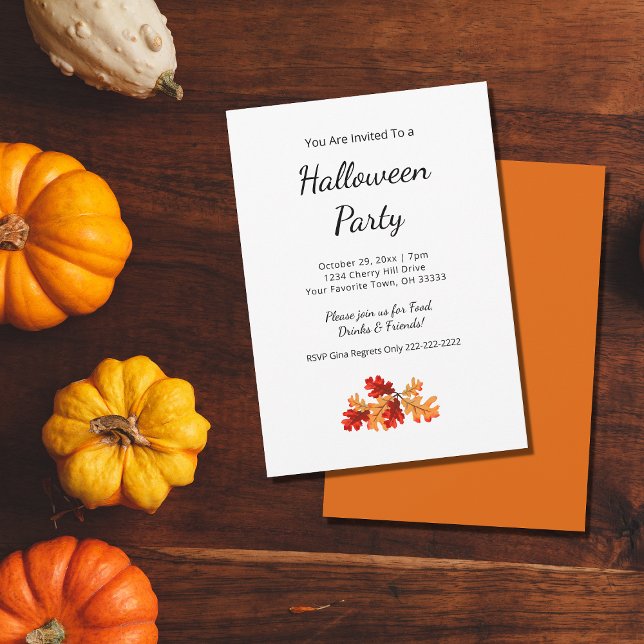 Fall Foliage Elegant Autumn Halloween Party  Invitation (Creator Uploaded)