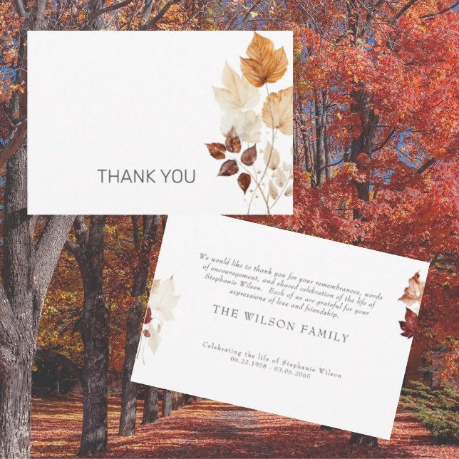 Fall Foliage Funeral Bereavement Thank You Card (Creator Uploaded)