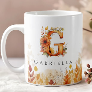 Fall Foliage Monogram Letter G  Coffee Mug