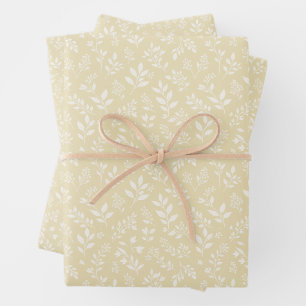 Fall Foliage Neutral - Golden Wheat Wrapping Paper Sheet