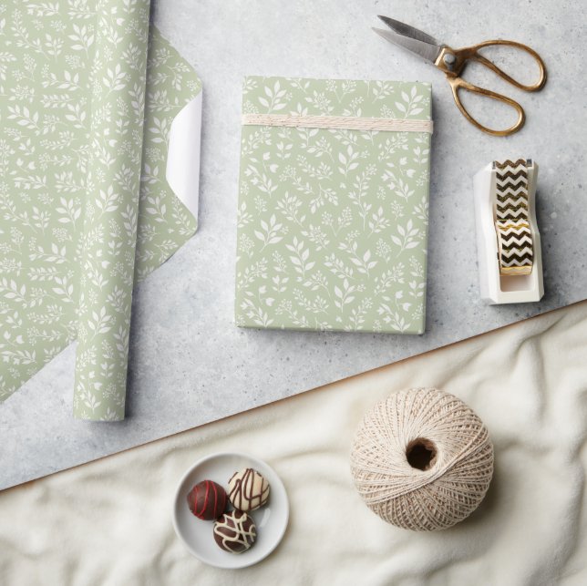 Fall Foliage Neutral - Soft Olive Wrapping Paper (Crafts)