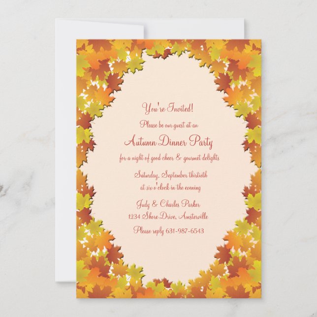 Fall Foliage Oval Invitation (Front)