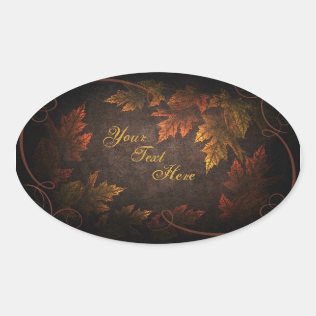 Fall Foliage Oval Sticker (Front)