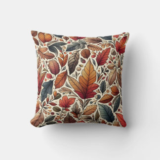 Fall Foliage Pattern Throw Pillow