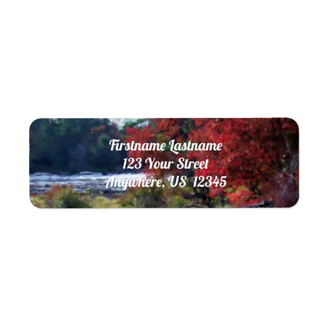 Fall Foliage Pond Painting Nature Art Adresse (Devant)