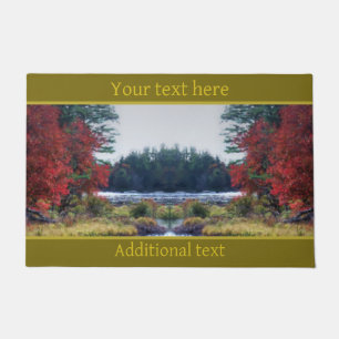 Fall Foliage Pond Painting Nature Art Personalized Doormat