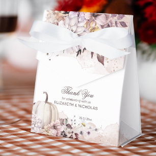 Fall foliage pumpkin pastel colours thank you favor box